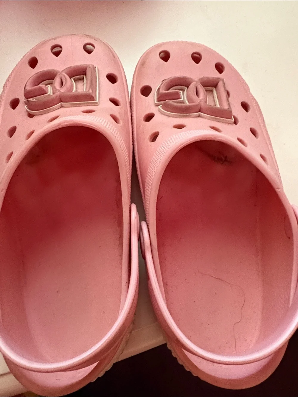 Dolce & Gabbana Kids Pink Slip-On Clogs with DG Emblem